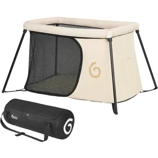 Babymoov Reisebett Moov & Sleep, Ultrakompakt und leicht (<5kg), Schneller Auf- und Abbau, Ab der Geburt bis zu 4 Jahren, Erweiterbar zum Spielbereich, Komfortabel (Matratzendichte 25kg/ms)
