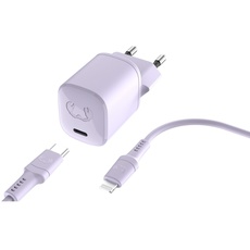 Fresh ́n Rebel Schnelllade-Gerät »USB-C Mini Charger PD 20W, Apple Lightning-Kabel 2 m«, (2 St.), lila