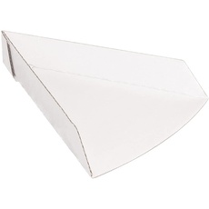 200 Stück - Dreieckige Pizzaschaufel 'Thepack' 230 g/m2, 21 x 16,5 x 3,5 cm, Weiß, Nano-Mikro-Wellpappe, 200 Stück