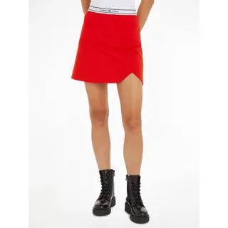 Tommy Jeans Jerseyrock »TJW LOGO TAPING MINI SKIRT«, Webrock Mit Tommy Jeans Logo-Elastiktape TOMMY JEANS Deep Crimson L (40)