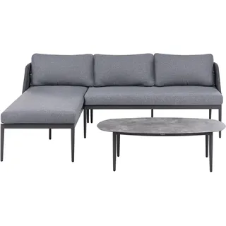 Beliani Lounge Set 3-Sitzer Aluminium grau
