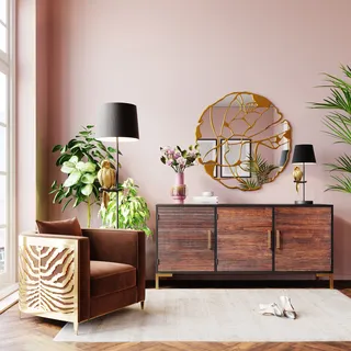 Kare Wandspiegel Pieces 100 x 100 cm Goldfarben