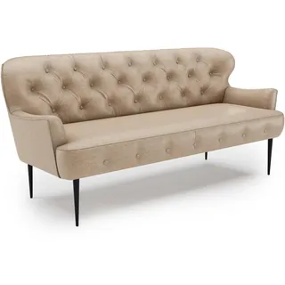 CAVADORE 3-Sitzer Küchensofa Amba, Trendige Sitzbank für Küche oder Esszimmer / 193 x 97 x 87 / Hochwertiges Mikrofaser: Beige