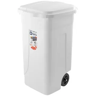 Bin ' , ' 80 Liter Weiß mit Rädern mit Deckel Sss