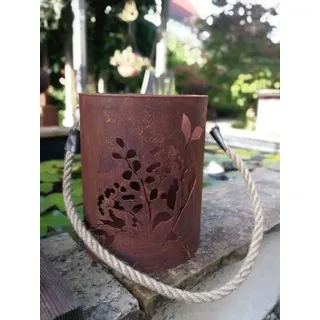 Edelrost Windlicht Wiesenblumen Brinja Edelrost Windlicht Wiesenblumen Brinja - groß - Braun