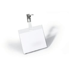 Durable Namensschild (mit Clip, 60 x 90 mm, Kunststoff) Packung à 25 Stück, transparent, 800319