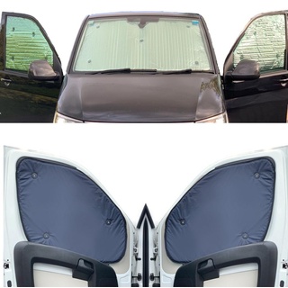 Fensterrollo-Set Kombatibel Mit Mercedes Sprinter (2006-2019)(Frontset) Rückseite einfärben Marine, Reversibel und Thermisch