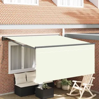 vidaXL Einziehbare Markise Creme 300 x 250 cm Polyester und Aluminium - Creme