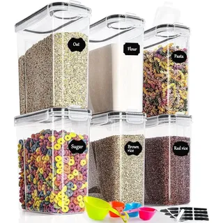 luxuskollektion 4L Vorratsdosen 6er Set Luftdicht Behälter Plastik Deckel Nudeln Müsli Reis Mehl重新3004969278