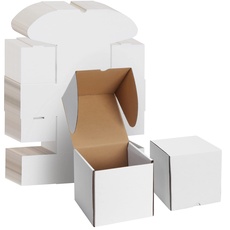 EYMPEU 20 Stück 15,3 x 15,3 x 15,3 cm Weiße Versandkarton, Kartons für kleine Gegenstände, Spielzeug, Schreibwaren und Weihnachtspäckchen