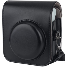 Cpano Kameratasche aus Kunstleder kompatibel mit der Instax Mini 12, mit verstellbarem Schultergurt und Zubehörtasche. (Schwarz)