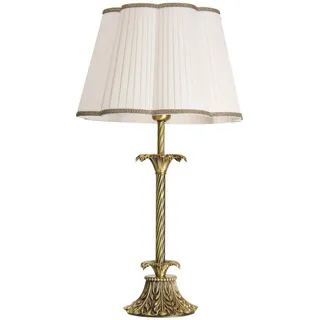 Exklusive Luxus Tischleuchte Nachttischlampe Aus Messing Bronziert Stoffschirm