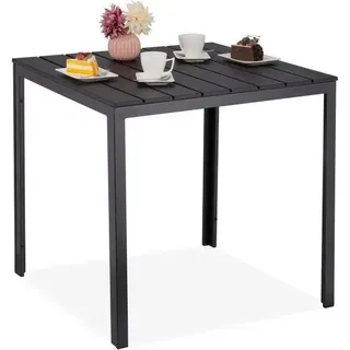 Quadratischer Gartentisch in Holzoptik