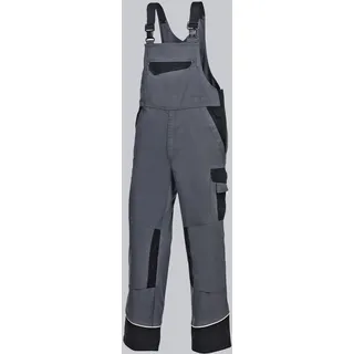 BP 1608-559-53-48l Latzhose, Stretch-Hosenträger mit Clipbefestigungen, 245,00 g/m2 Stoffmischung, dunkelgrau/schwarz, 48l