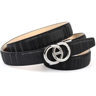 Ledergürtel ANTHONI CROWN, Damen, Gr. 80, schwarz, Leder, unifarben, Gürtel Ledergürtel, Stufenloser samtig fühlender Ledergürtel