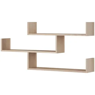 Feldmann-Wohnen Wandregal Trio Eiche Sonoma 119 / 18 / 55cm , Holz , 3 Fächer , Rechteckig , 119x55x18 cm , Wohnzimmer, Regale, Wandregale