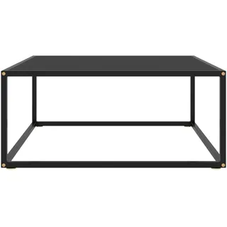 vidaXL Couchtisch Schwarz mit Schwarzem Glas 80x80x35 cm