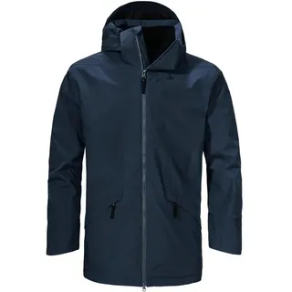 Schöffel Herren Ins Parka Style Malkay MNS, wind- und wasserdichte Jacke, leicht gefütterte Allwetterjacke, Hardshelljacke mit verstellbarer, abnehmbarer Kapuze, navy blazer, 46