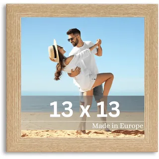 VictoR Bilderrahmen Klee 13x13 cm in Beige - moderner schlichter Fotorahmen Quadratisch Holz - Bilderrahmen 13x13 Beige