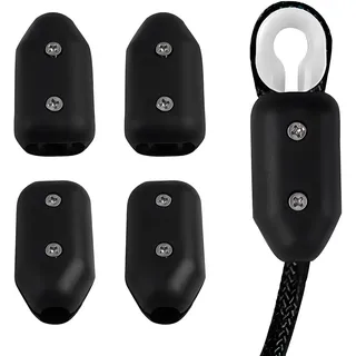 Seilklemmen 4 Stück, Wiederverwendbare Kunststoff-Seilklemme für 7-8 mm Seile – Robustes Edelstahl & Messing Schraubenset, Ideal für Nylonseile, Boot, Garten, Hundeleine, Klettern
