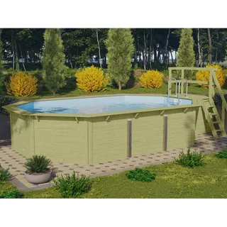 Karibu Pool Modell 4 Set inkl. Filteranlage Skimmer Sonnenterrasse