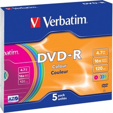 Bild von DVD-R 4,7 GB 16x Colour 5 St.