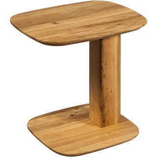 Linea Natura Beistelltisch , Holz , Eiche , Hartholz , organisch , Säule , 40x48-67x50 cm , einfacher Aufbau , Wohnzimmer, Wohnzimmertische, Beistelltische, Beistelltische Holz