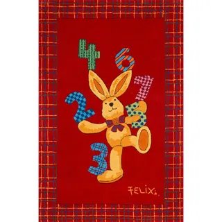 Kinderteppich , Rot , Textil , Tier , rechteckig , 110x170 cm , Textiles Vertrauen - Oeko-Tex® , für Fußbodenheizung geeignet , Teppiche und Böden, Teppiche, Kinderteppiche