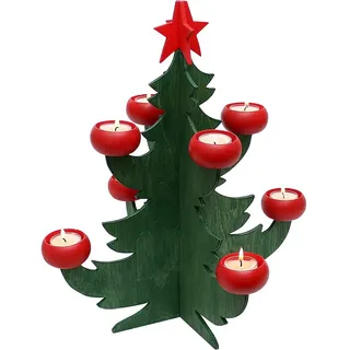 Dekohelden24 Wunderschöner Adventsleuchter für 8 Teelichter, Größe ca. 42,5 cm