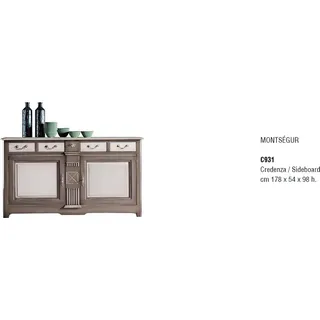 Kommode Schubladen Holz Kommoden Wohnzimmer Sideboard Schrank Schränke Massiv - Grau