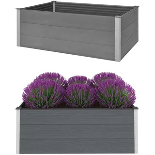 Garten-Hochbeet WPC 150 x 100 x 54 cm Grau - Grau