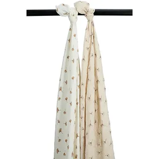 Meyco Baby Gingko Musselin 2 Einheiten - Off White / Sand - One Size