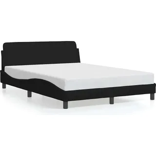 vidaXL Bettgestell "Dover" Schwarz 140x200 cm Stoff - Schwarz