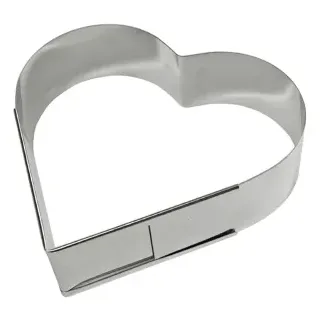 SCHNEIDER Backrahmen "Herz", Edelstahl, Backform, ausziehbar/verstellbar, Materialstärke: 0,5 mm - 1,0 mm, Abmessung: 290 - 380 mm, Höhe: 70 mm