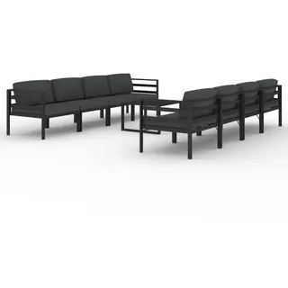 vidaXL 9-tlg. Garten-Lounge-Set mit Kissen Aluminium Anthrazit - Grau
