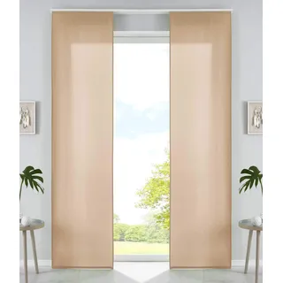 Gardinenbox Schiebegardine Klettband 245 x 60 cm Khaki 2 St.