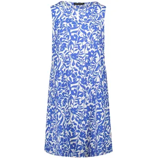 Sommerkleid BETTY BARCLAY "Leinenkleid ohne Arm", Damen, Gr. 46, EURO, blau (weiß, blau), Obermaterial: 55% Leinen LI. 45% Viskose CV., Kleider Sommerkleid