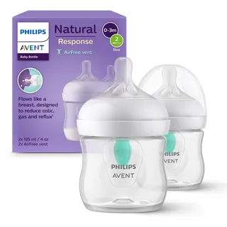 Philips AVENT Natural Response AirFree Ventil, 125 ml, BPA-frei, für Neugeborene ab 0 Monaten (Modell SCY670/02)