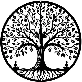 xianynow Lebensbaum Wanddeko, Runde Wanddeko Wohnzimmer, Metall-Silhouette-Wand Deko, Moderne Einfache Wandbehangdekoration, Geeignet für Schlafzimmer, Esszimmer, Innenhof, Durchmesser 30 cm
