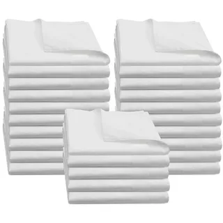 ZOLLNER 25er Set Mundservietten 100% Baumwolle, 50x50 cm, Weiß