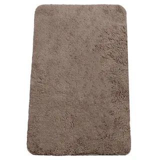 Brandsseller Badezimmerteppich 70x120 cm Badvorleger Badematte rBadteppich echteckig Chenille rutschfest saugstark maschinenwaschbar - Taupe