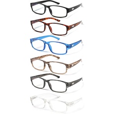 COJWIS 6 Pack Lesebrille für Herren Damen Blaulichtfilter Brillen Anti Blaulicht PC Gaming Modebrille Sehhilfe Lesehilfe (6 Farbe Mischen-1, 1.75, x)