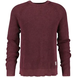 Gant Rundhalspullover »WASHED RIB C-NECK« in verwaschener Optik, rot