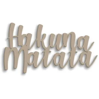 Declea Wanddeko Spruch Holzspruch Hakuna Matata - Holz Deko Schriftzug Motivational Küche Familie Haus Liebe zum Dekorieren der Wände, Wohnkultur