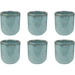Butlers Tassen Becher 6er-Set Bom Dia 180 ml , Türkis , Keramik , Geschirr, Tassen, Kaffeetassen