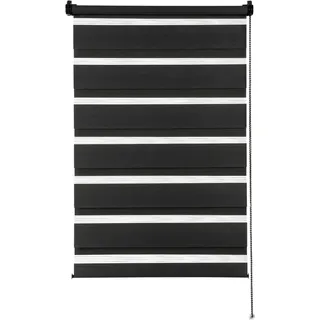 GARDINIA Doppelrollo EasyFix 90 x 220 cm Schwarz