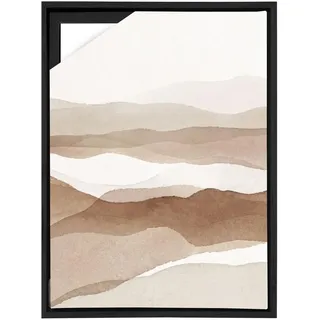 BTSAE Schattenfugenrahmen 50x70 cm, Holzrahmen für Leinwand, MDF Bilderrahmen für Leinwand/Keilrahmen, Leicht abnehmbar für Motivwechsel, Schwarz Leinwand Rahmen (Schwarz, 50×70cm)