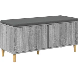 Flurbank mit Kissen mit Speicher Graues Sonoma 100 x 38 x 46 cm - Grau