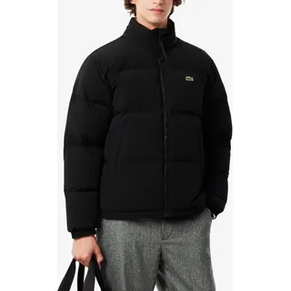 Lacoste Wasserabweisende Daunenjacke mit Kapuze, Schwarz M - Schwarz
