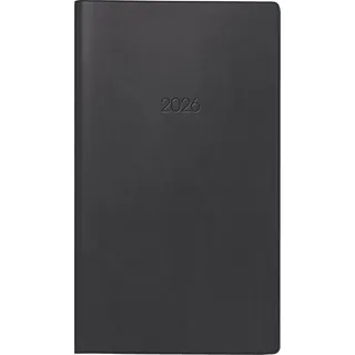 Brunnen Taschenkalender 2026 | A6, Kunststoff, schwarz